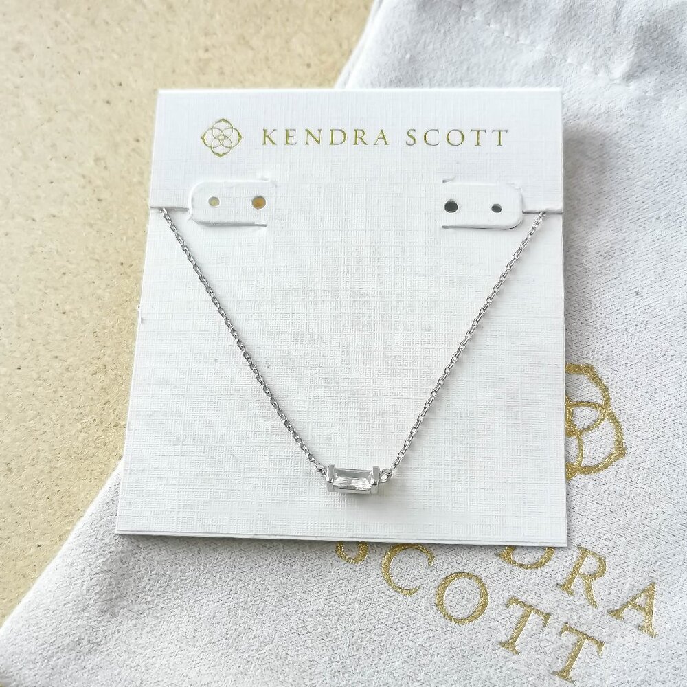 NEW Kendra Scott Silver White Crystal Juliette Necklace